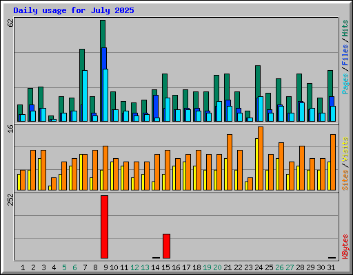 Daily usage for July 2025