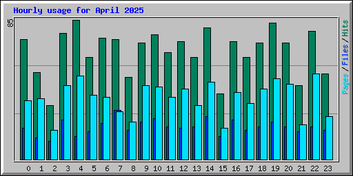 Hourly usage for April 2025