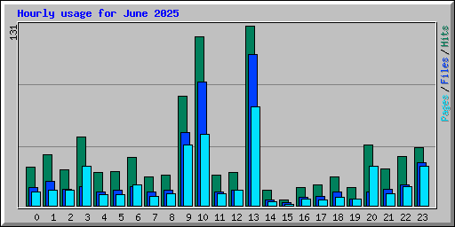 Hourly usage for June 2025